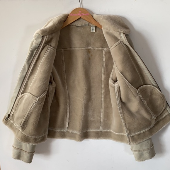 Lord & Taylor Faux Suede Shearling Jacket, Sz PM - Picture 2 of 13